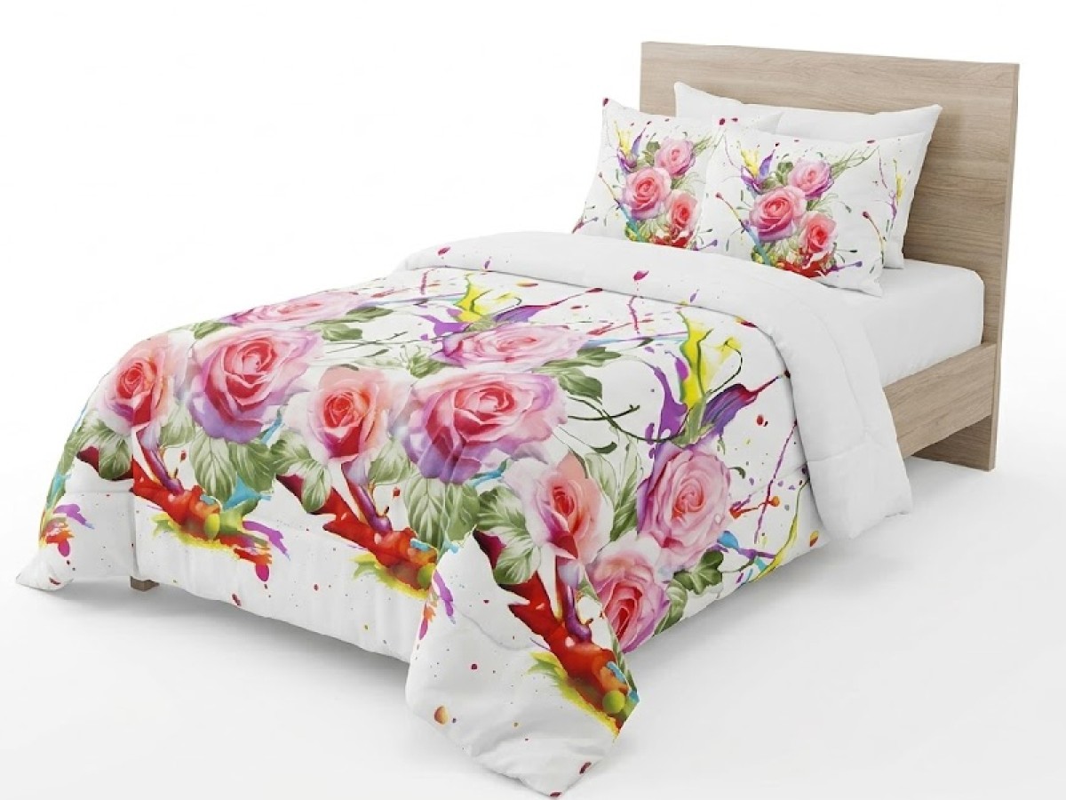 Elegancia Single Comforter Set Rose