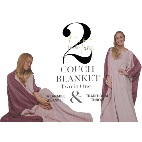 Two Tone Reversible Couch Blanket 127x127CM 001 C04