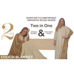 Two Tone Reversible Couch Blanket 127x127CM 001 C02