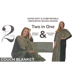 Two Tone Reversible Couch Blanket 127x127CM 001 C06