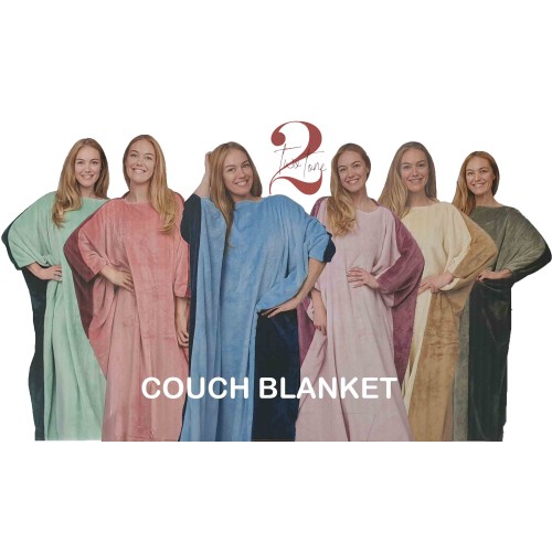 Two Tone Reversible Couch Blanket 127x127CM 001 C14