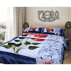 FLORA Classic 4Pc Blanket Set 220x240CM G4769 Blue FLORA Classic 4Pc Blanket Set 220x240CM G4769 Blue