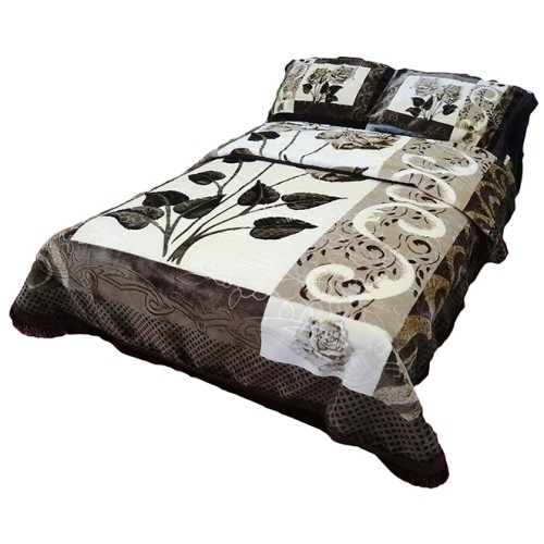 FLORA Classic 4Pc Blanket Set 220x240CM G4769 Brown