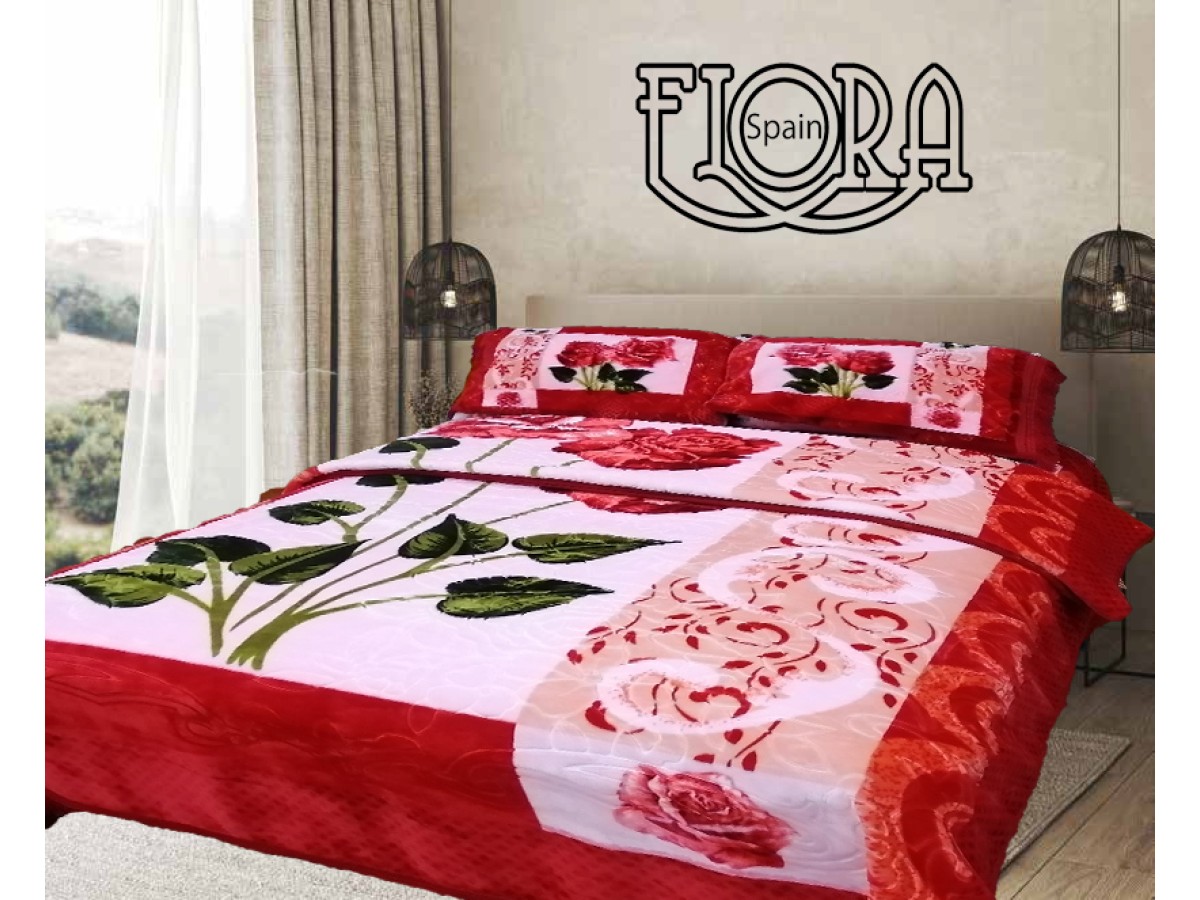 FLORA Classic 4Pc Blanket Set 220x240CM G4769 Red