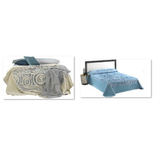 MORA 3D ART Blanket King 220x240CM J62 Cream-Blue