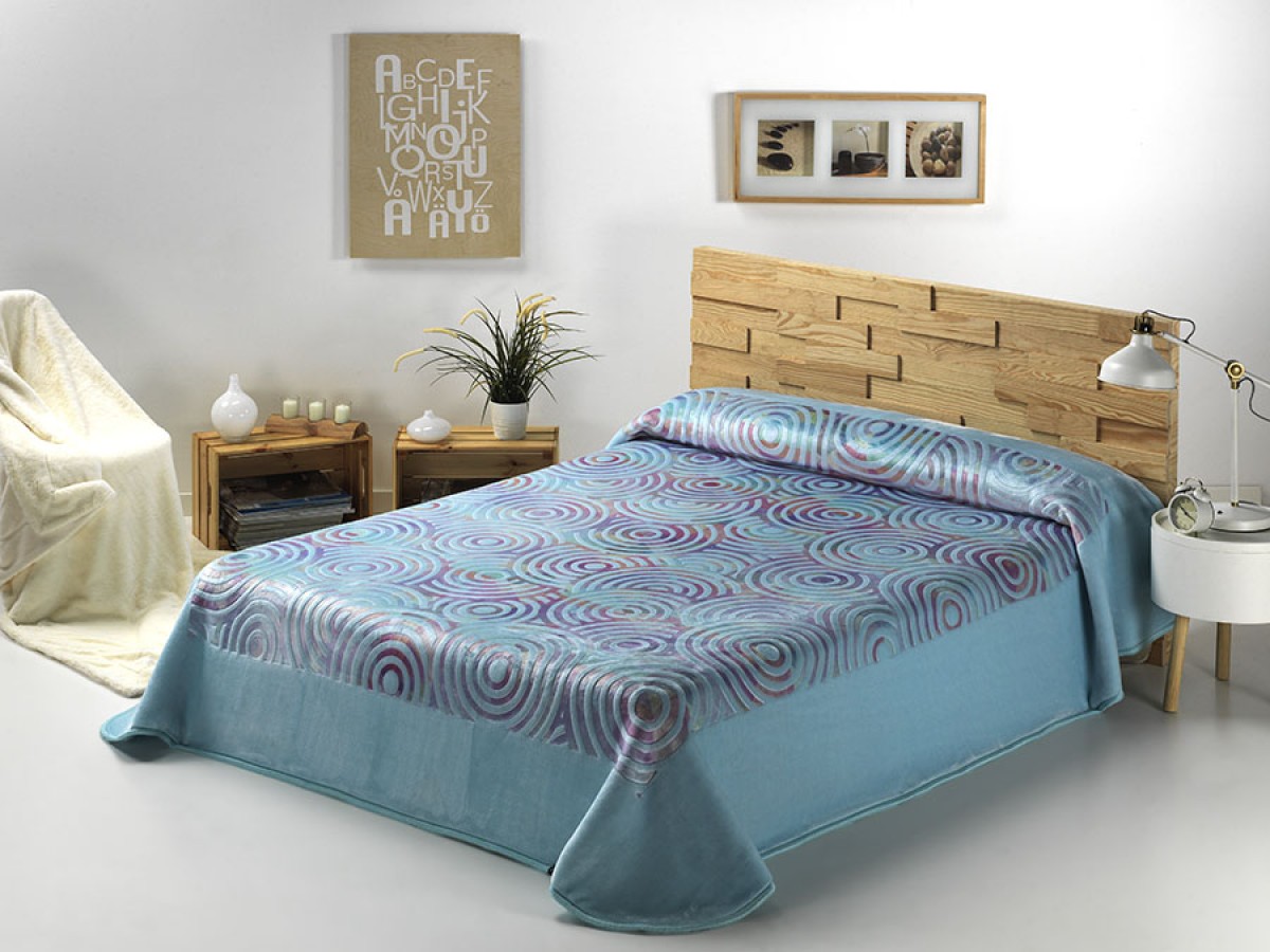 MORA 3D ART Blanket King 220x240CM J63 Pink-Blue-Biege-Grey