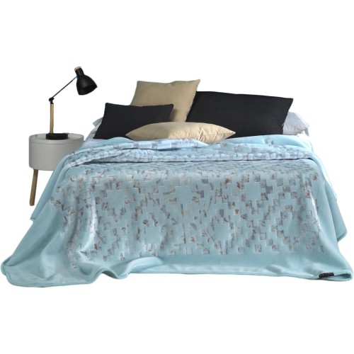 MORA 3D ART Blanket King 220x240CM J65 Blue-Pink-Grey-Cream