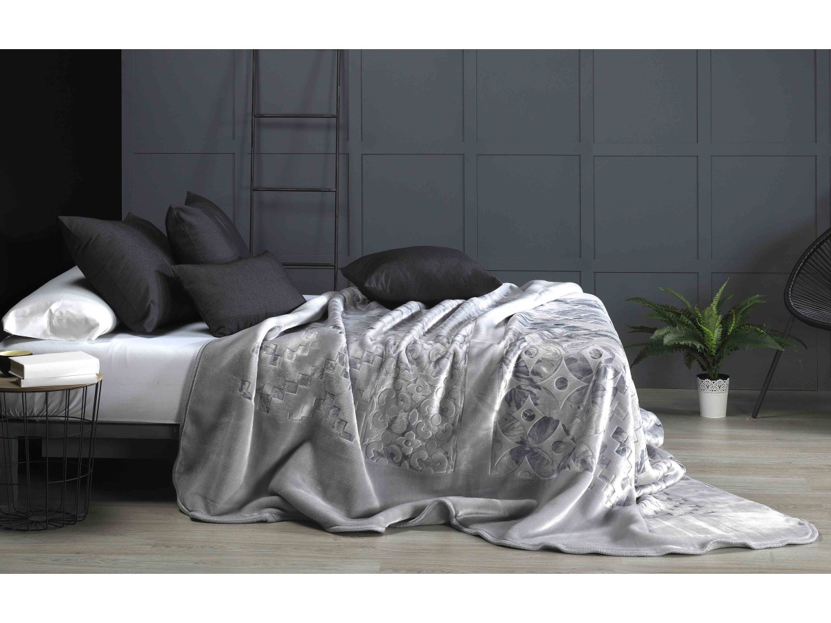 MORA 3D ART Blanket King 220x240CM J65 Blue-Pink-Grey-Cream
