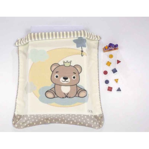 Mora Baby Gold Blanket 110X140CM L46 Blue-Biege-Pink
