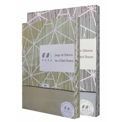 Mora Bedsheet Set 4pc King 270x270 CM  M81 Green - Grey  