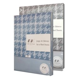 Mora Bedsheet Set 4pc King 270x270 CM  M82 Blue - Grey  