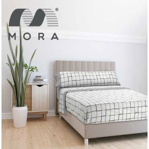 Mora Bedsheet Set 4pc King 270x270 CM  M80 Lailac - Grey  