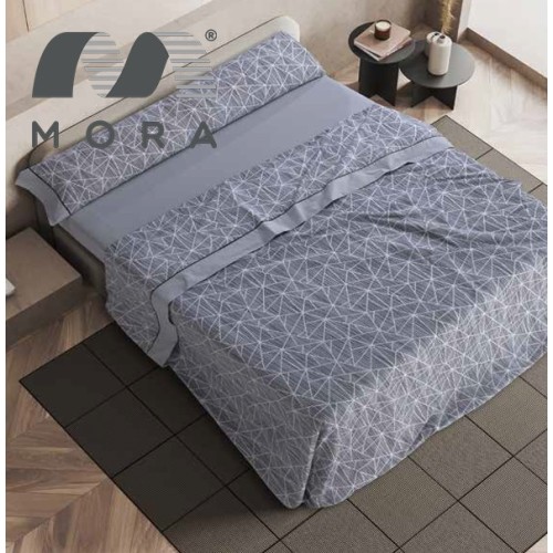 Mora Bedsheet Set 4pc King 270x270 CM  M81 Green - Grey  