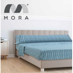 Mora Bedsheet Set 4pc King 270x270 CM  M82 Blue - Grey  