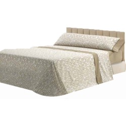 Mora Bedsheet Set 4pc King 270x270 CM  M83 Biege - Grey   Mora Bedsheet Set 4pc King 270x270 CM  M83 Biege - Grey