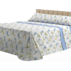 Mora Bedsheet Set 4pc King 270x270 CM  M85 Lailac - Blue   Mora Bedsheet Set 4pc King 270x270 CM  M85 Lailac - Blue