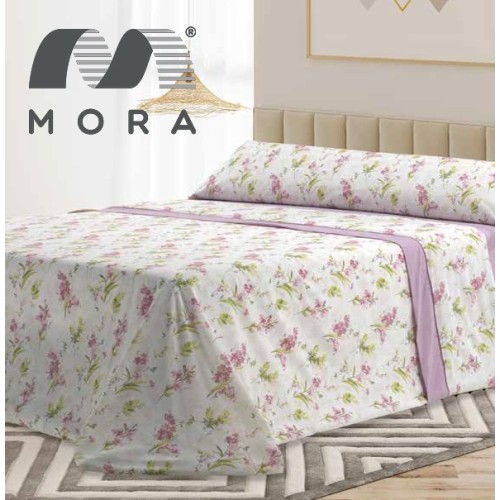 Mora Bedsheet Set 4pc King 270x270 CM  M85 Lailac - Blue  