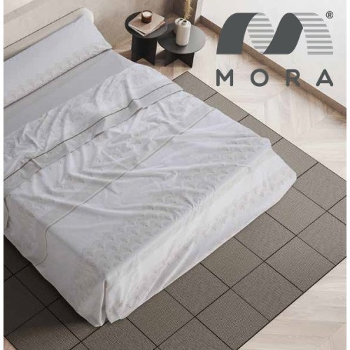 Mora Bedsheet Set 4pc King 270x270 CM  M87 Biege - Grey  