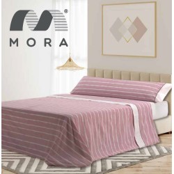 Mora Bedsheet Set 4pc King 270x270 CM  M88 Coral - Grey  