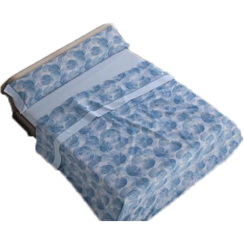 Mora Bedsheet Set 4pc King 270x270 CM  M90 Blue - Coral  