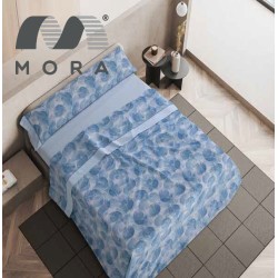 Mora Bedsheet Set 4pc King 270x270 CM  M90 Blue - Coral  