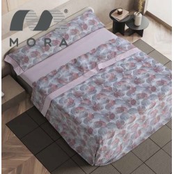 Mora Bedsheet Set 4pc King 270x270 CM  M90 Blue - Coral   Mora Bedsheet Set 4pc King 270x270 CM  M90 Blue - Coral