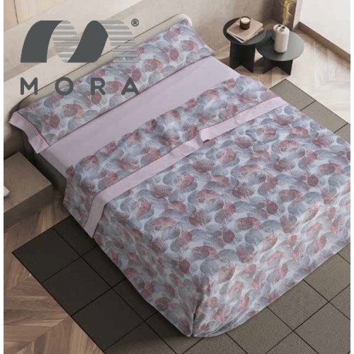 Mora Bedsheet Set 4pc King 270x270 CM  M90 Blue - Coral  