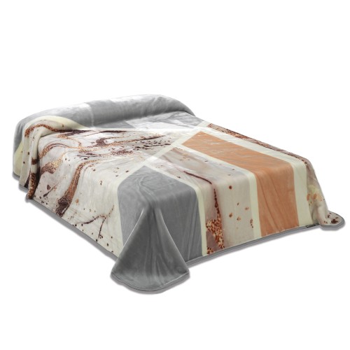 MORA King Blanket 220x240CM L80 Grey-Biege-Blue