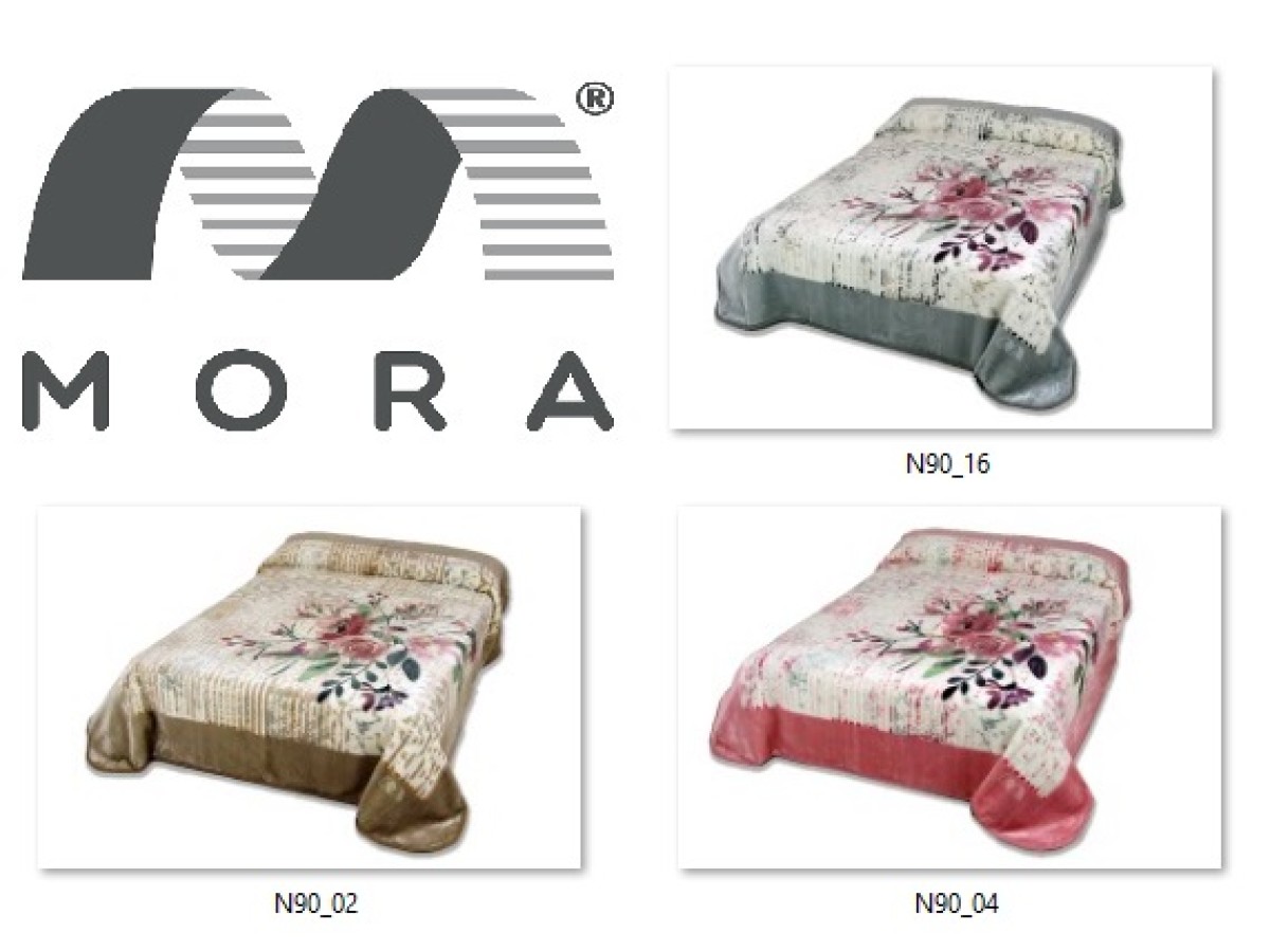 MORA King Blanket 220x240CM N90 Pink- Biege-Grey