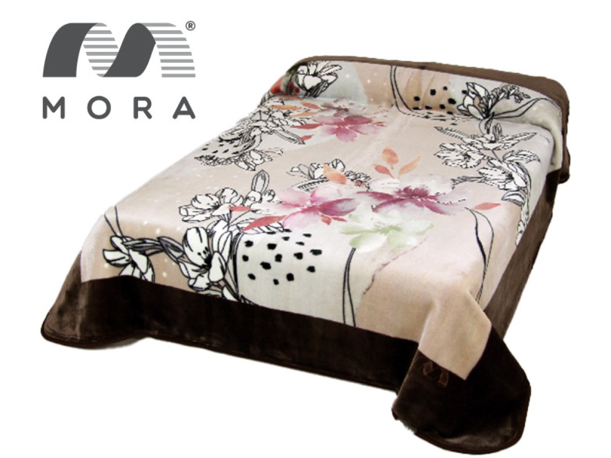 MORA King Blanket 220x240CM N92 Lavender- Burgundy-Grey-Brown