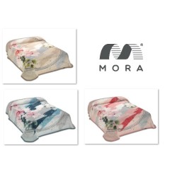 MORA King Blanket 220x240CM L93 Biege-Blue-Pink