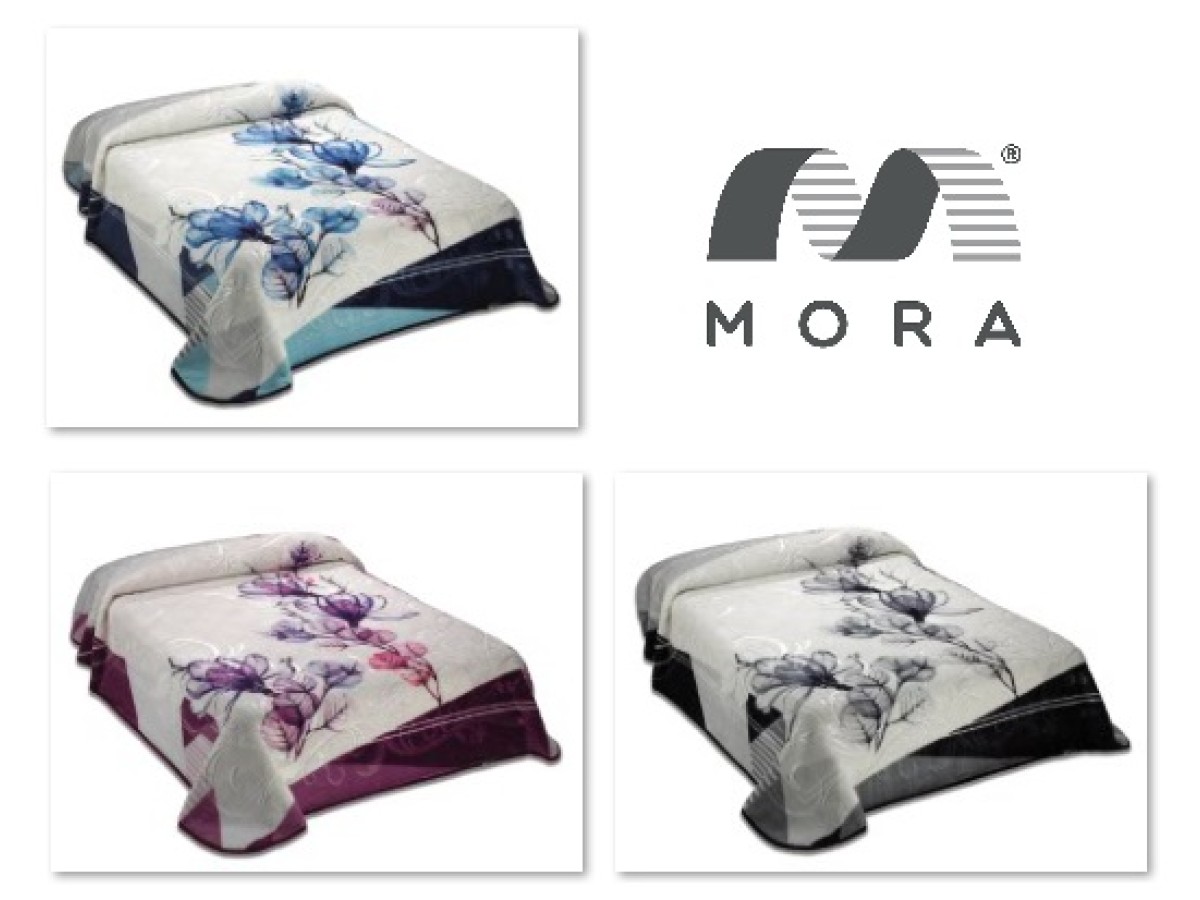 MORA King Blanket 220x240CM L94 Blue-Grey-Lavender